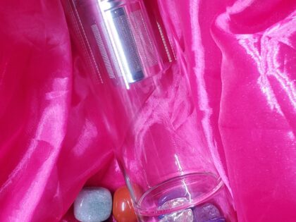 Natural Stone Infused Diffuser Glass Bottle: Rose Gold